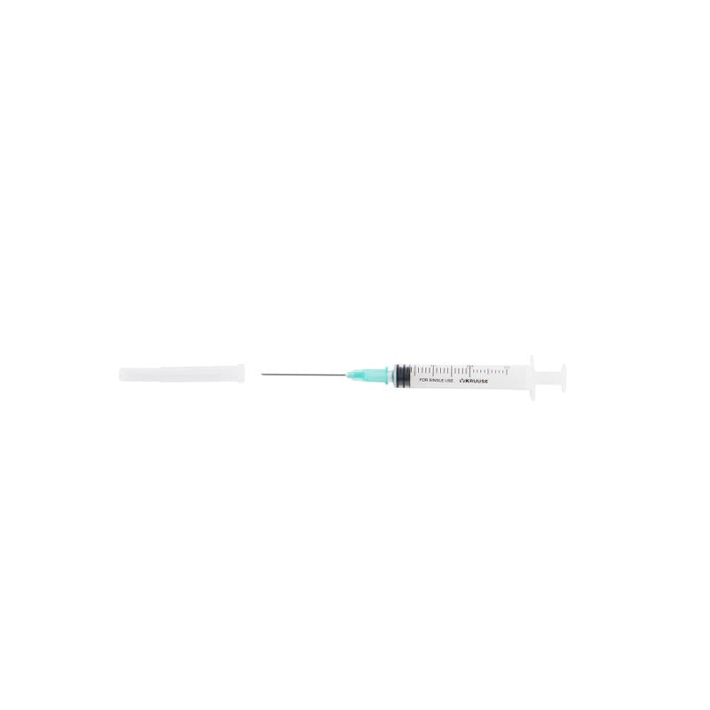 KRUUSE JERINGA DESECH. C/AGUJA, 3 CUERPOS, 2->3 ML, 21G X 1½, LUER, 100 UNIDS.